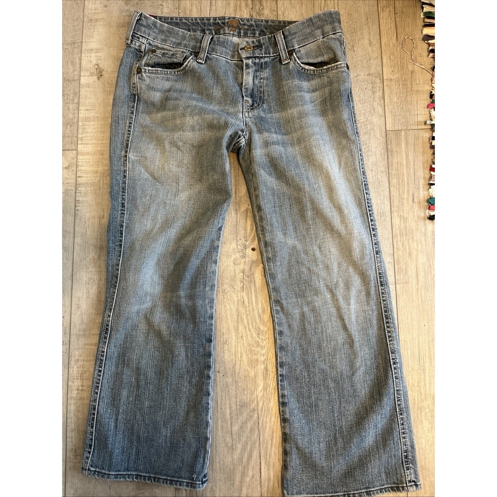 7 Seven For All Mankind "A" Pocket Jeans Women's Size 27 Light Wash Cropped